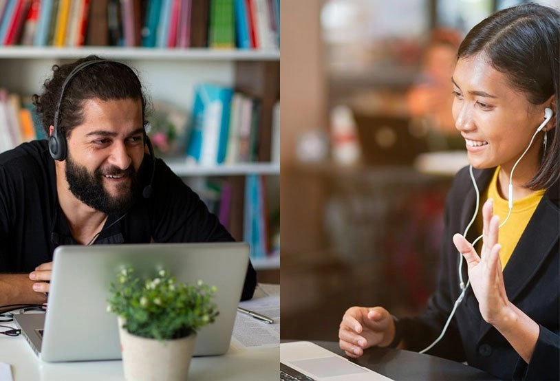People having engaging conversations with at virtual and hybrid events