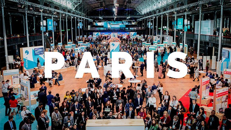 The 2019 Paris Peace Forum main room with Braindate Lounge at the centre of the action