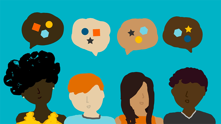 Drawing illustrating a virtual community