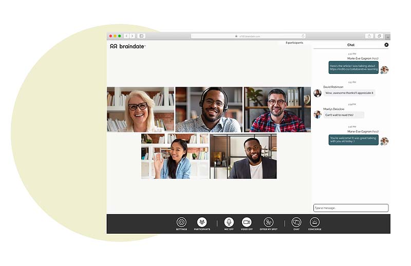 Enjoy the conversation as a watcher in a fishbowl braindate.