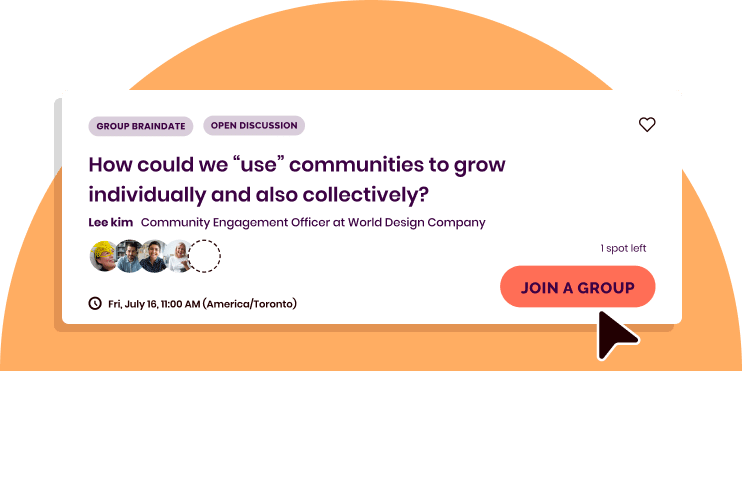 Find and connect with like minded people on Braindate