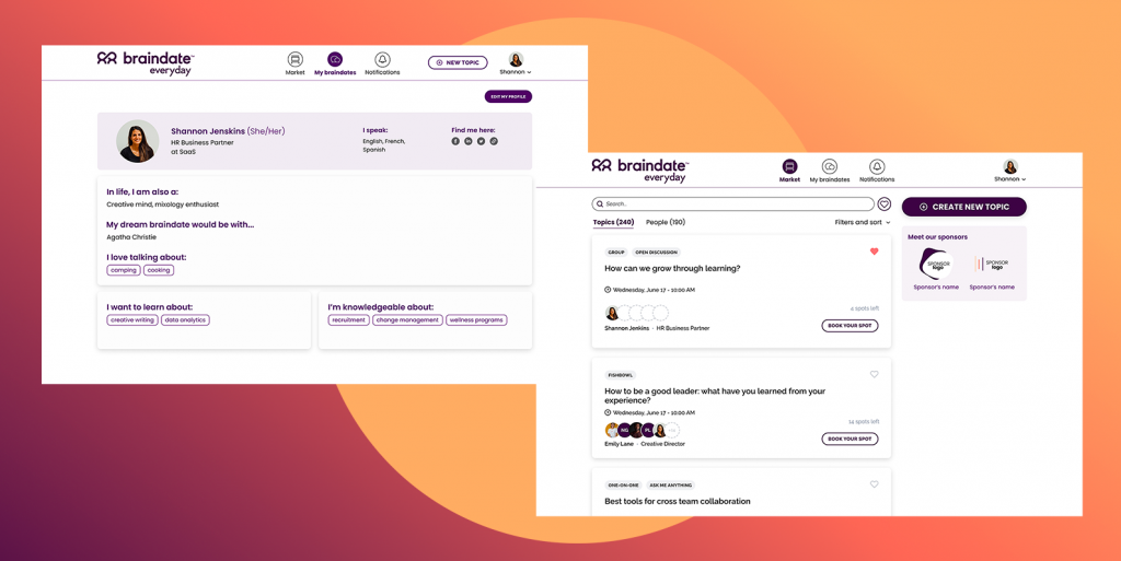 La plateforme Braindate fait peau neuve pour favoriser l'apprentissage intentionnel et l'approfondissement des liens
